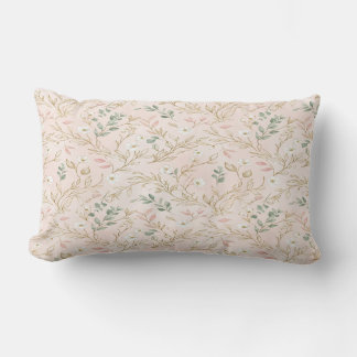 Gold Blush Floral Wedding Pillow