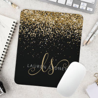 Gold Blush Glitter Glam Monogram Name