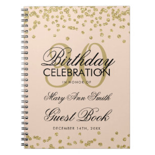 Gold Blush Pink 30th Birthday Guest Book Confetti