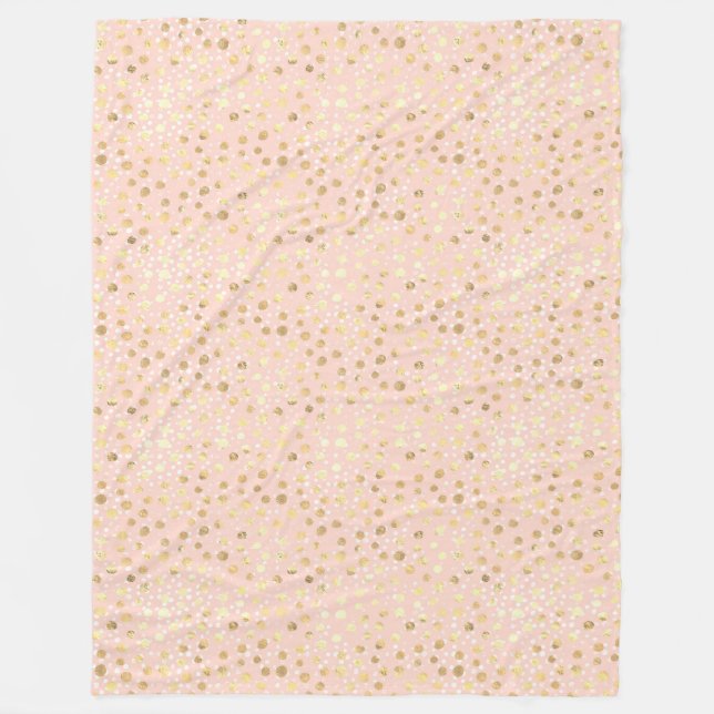 Gold Blush Pink Animal Print       Fleece Blanket (Front)