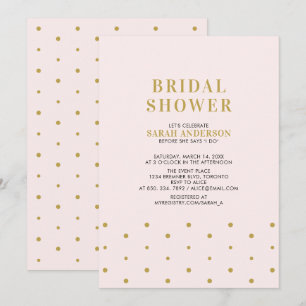 Gold & Blush Pink Chic Modern Bridal Shower Invitation