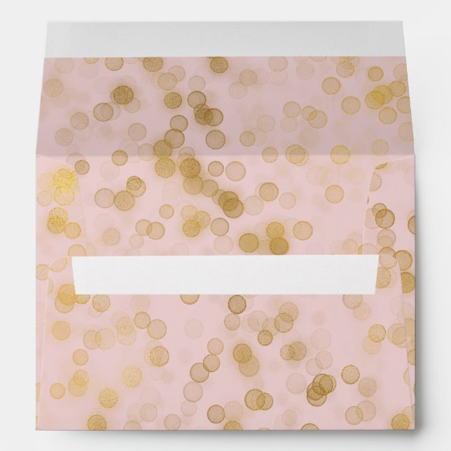 Gold Blush Pink Confetti Envelopes (Back (Bottom))