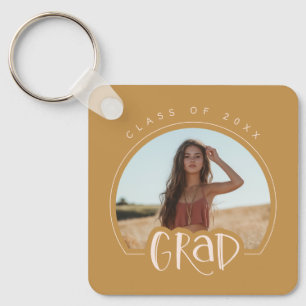 Gold Blush Pink Photo Class of 2026 Graduation Key Ring
