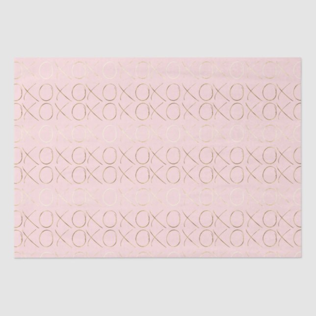 Gold Blush Pink XOXO Tissue Paper (Front)