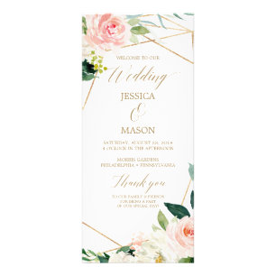 Gold Blush Wedding Program - Ceremony Program Rack Card