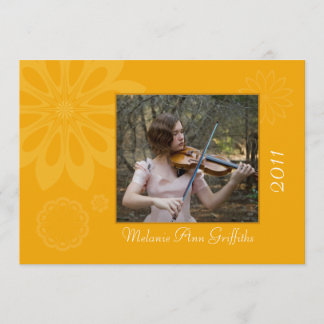 Gold Bohemian Floral Graduation Announcement