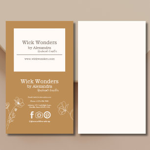 Gold Boho Minimalistic Candle Making Business Card