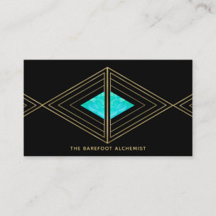 *~*  Gold Boho Triangles - Sacred Geometry Alchemy Business Card