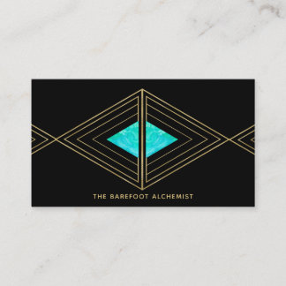 *~*  Gold Boho Triangles - Sacred Geometry Alchemy Business Card