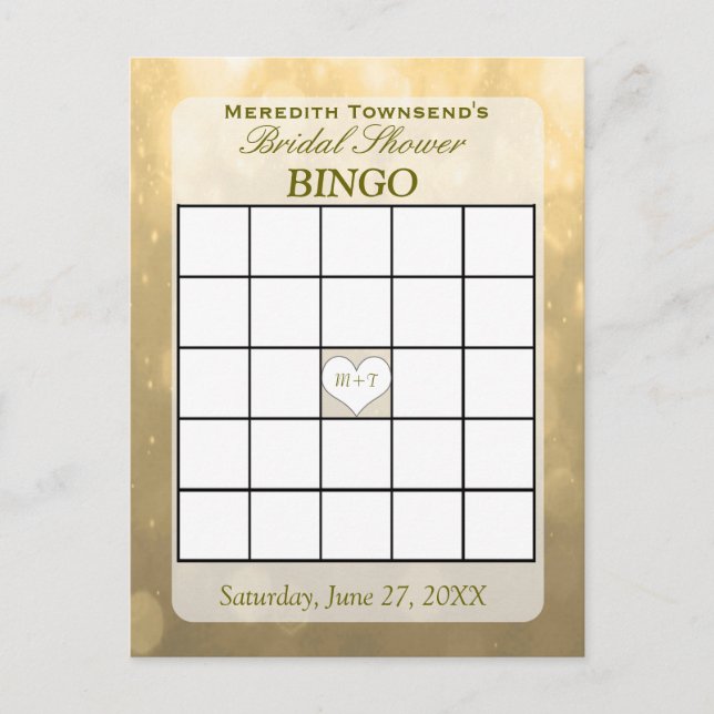 Gold Bokeh | Bingo Card (Front)