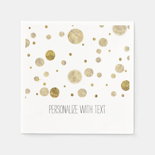 Gold Bokeh Confetti Dots Napkin (Front)