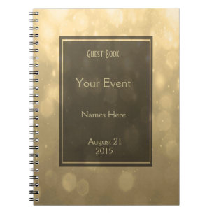 Gold Bokeh Lights Guest Book