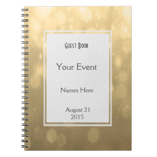 Gold Bokeh Lights Guest Book