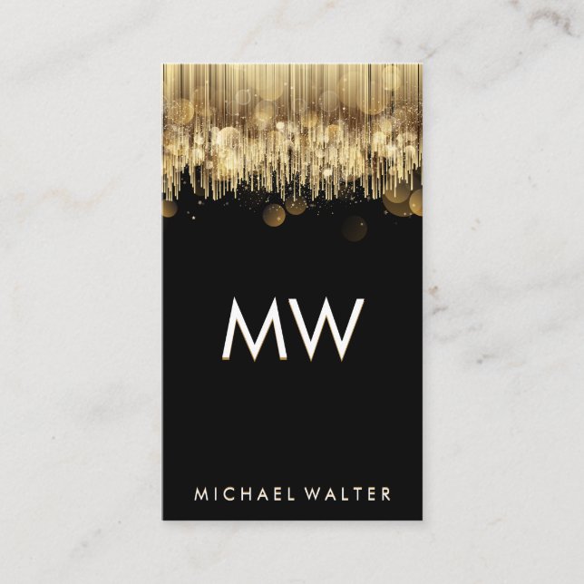 Gold Bokeh | Luxury Abstract Background Business Card (Front)