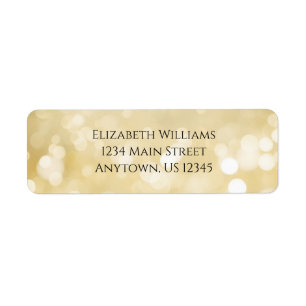 Gold Bokeh Return Address Label