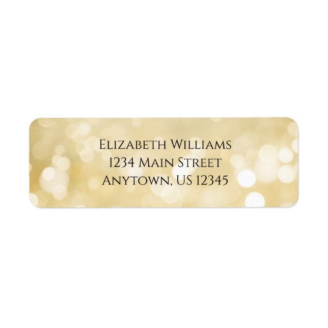 Gold Bokeh Return Address Label (Front)