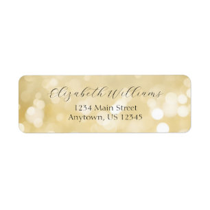 Gold Bokeh Return Address Label