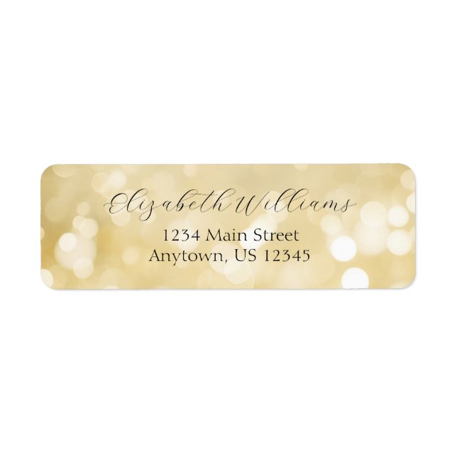 Gold Bokeh Return Address Label (Front)
