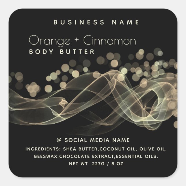 Gold bokeh Simple modern typography  product Square Sticker (Front)