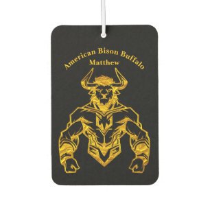 Gold Bold Bison Graphic Design Car Air Freshener