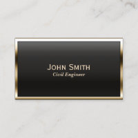 Gold Border Civil Engineer Business Card