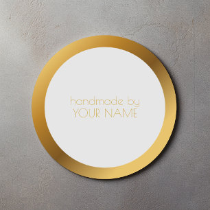 Gold border classic round sticker