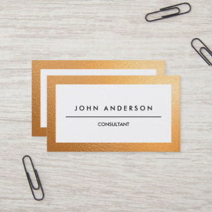 Gold Border, Classic, Simple, Two-Sided Business Card