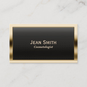 Gold Border Cosmetologist Business Card