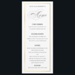 Gold Border Elegant Wedding Menu Card<br><div class="desc">Elegant Wedding Menu, flat card with editable title and text. Gold border gives it a touch of glam. Customise for any purpose like programs or wine lists etc. (Type in all capitals, and add a space between letters, and double space words for this "look"). Matching items available in my store....</div>