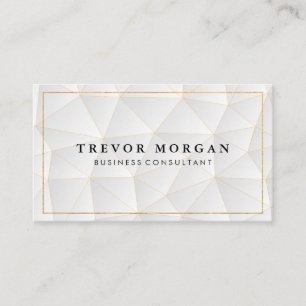 Gold Border   Geometric Pattern Business Card