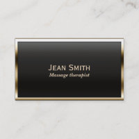 Gold Border Massage Therapist Business Card