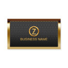 Gold Border Monogram Metal Cells Business Card