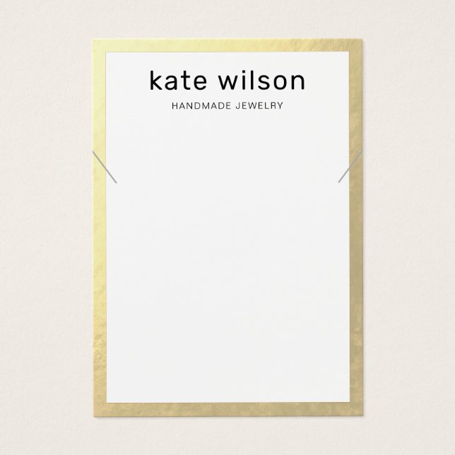 Gold Border Necklace Bracelet Display Card (Front)