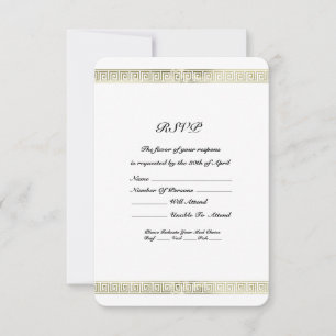 Gold Border Pattern RSVP Card