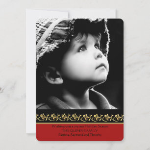 Gold Border Photo Holiday Card