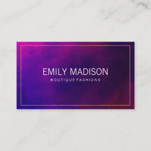 Gold Border Purple Hues Business Card