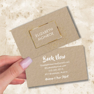 Gold Border Salon Makeup Hair Stylist Business Card