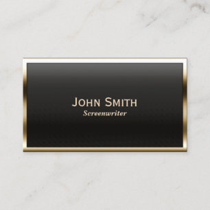 Gold Border Screenwriter Business Card
