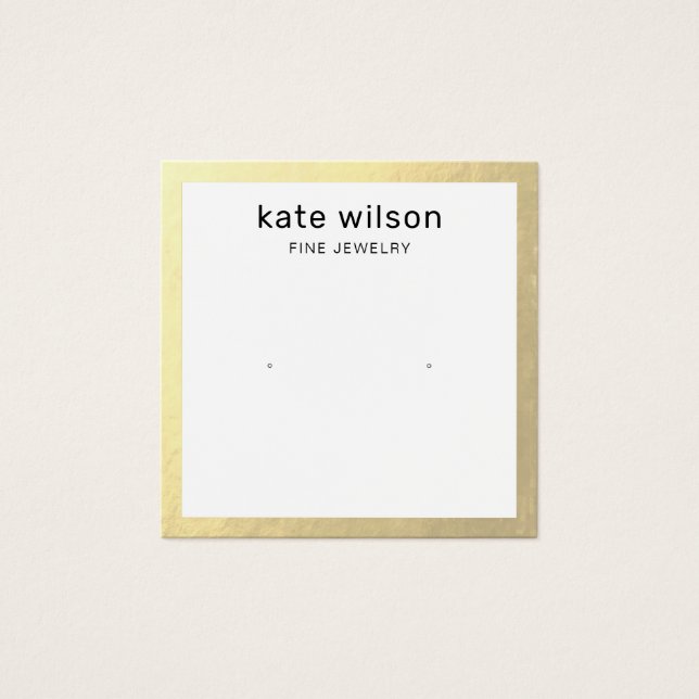 Gold Border Stud Earring Display Card (Front)