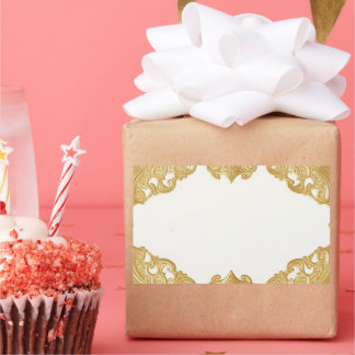 Gold Border Template Faux Foil Rectangular Sticker