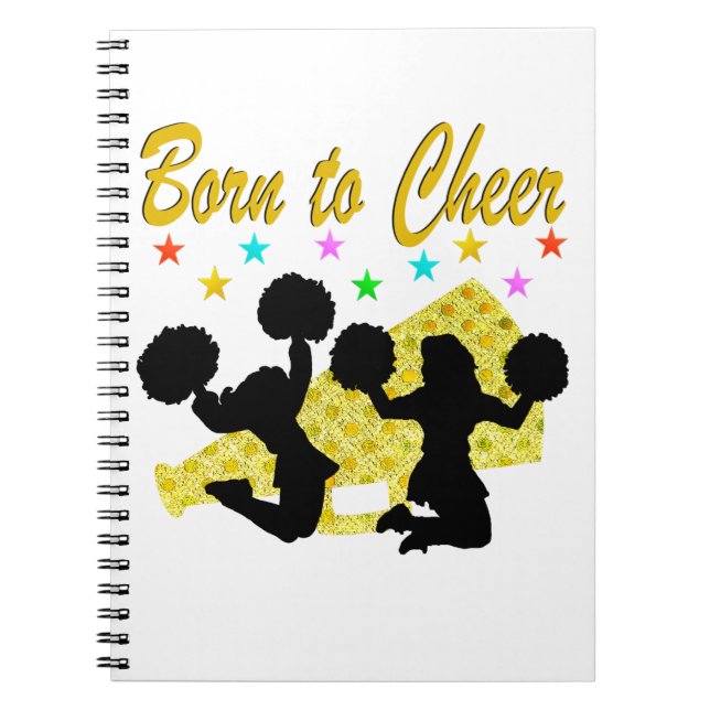 GOLD BORN TO CHEER MEGAPHONE CHEERLEADER NOTEBOOK (Front)