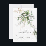 Gold Botanical Eucalyptus Elegant Greenery Sage RSVP Card<br><div class="desc">Gold Botanical Eucalyptus Elegant Greenery Sage Wedding RSVP Cards</div>