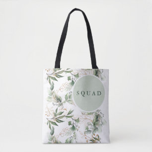 Gold Botanical Eucalyptus Modern Greenery Shower Tote Bag