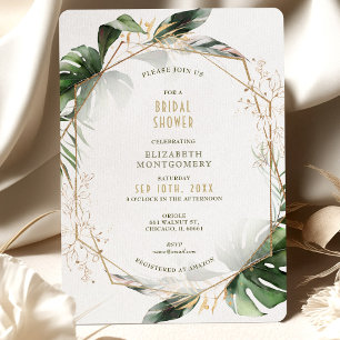 Gold & Botanical Greenery Bridal Shower Invitation