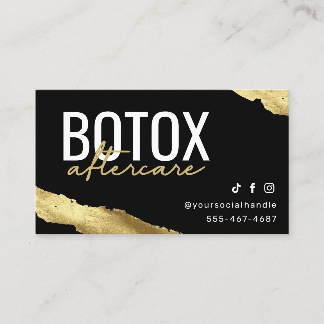 Gold Botox Aftercare Card (Front)