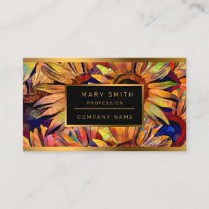 Gold Bouquet Sunflowers Collection Business Card