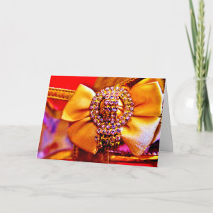 Gold Bow and Crystals Invitation