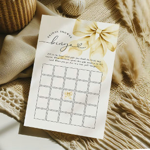 Gold Bow Bridal Shower Bingo