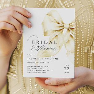 Gold Bow Bridal Shower Invitation
