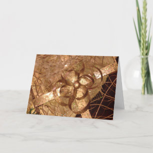 Gold Bow Christmas Frameable Card 7x5